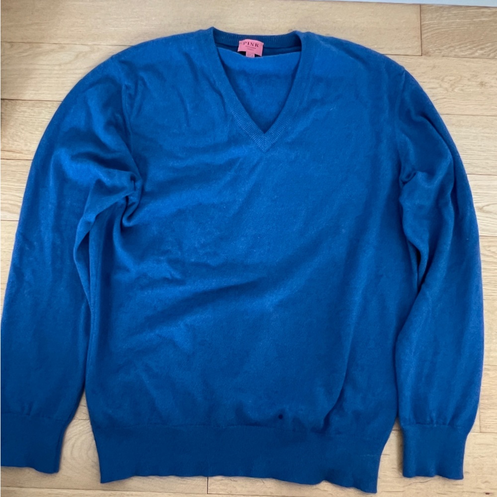 Thomas Pink Cashmere Royal Blue V Neck Sweater (New)